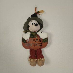 Dan Dee Mickey Mouse Disney Autumn Greetings Wall Decor Hanging Scarecrow